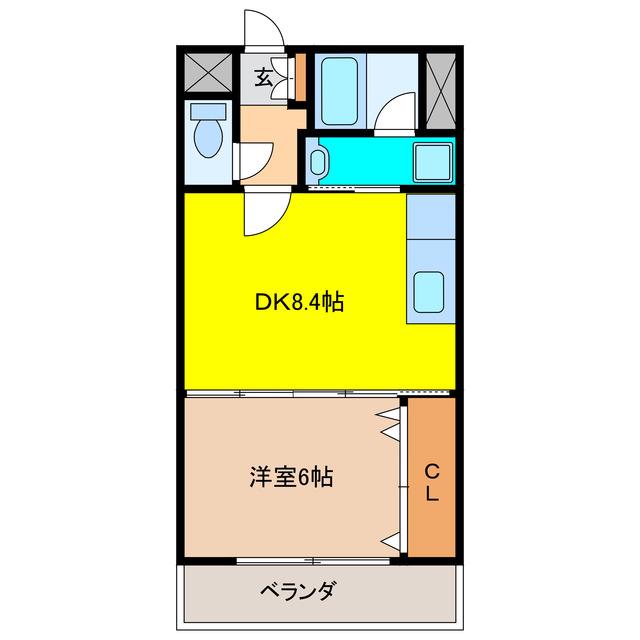 グレイスコート(1DK/5階)の間取り写真