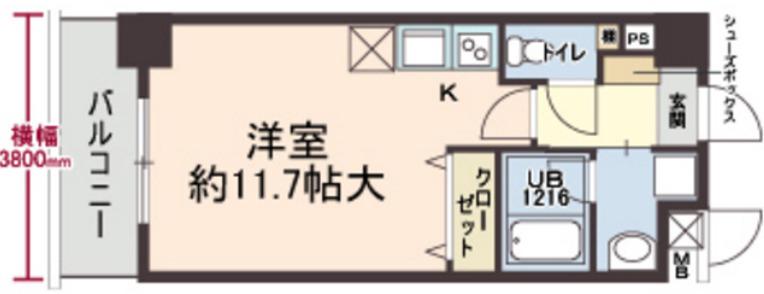 ATIRL(ワンルーム/5階)の間取り写真