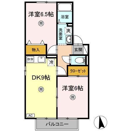 セジュール紗季(2DK/2階)の間取り写真