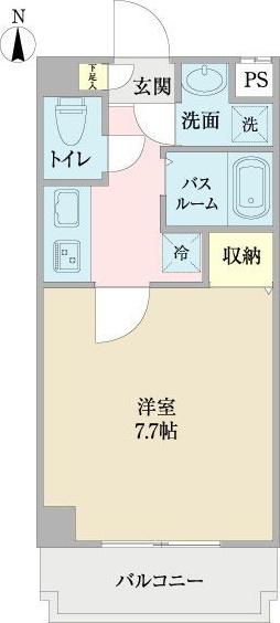 アトネス1604(1K/5階)の間取り写真