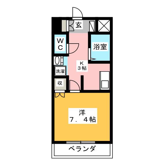 COZY COURT 下池川(1K/4階)の間取り写真