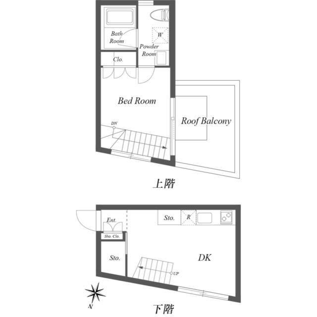 パセオ三軒茶屋イースト ウエスト(1LDK/4階)の間取り写真