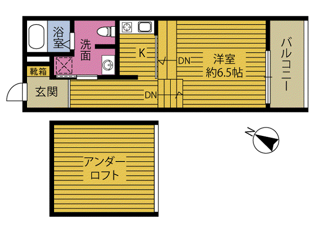 REGINA挾間(ワンルーム/1階)の間取り写真