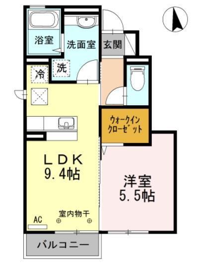 セントフォーレ(1LDK/1階)の間取り写真