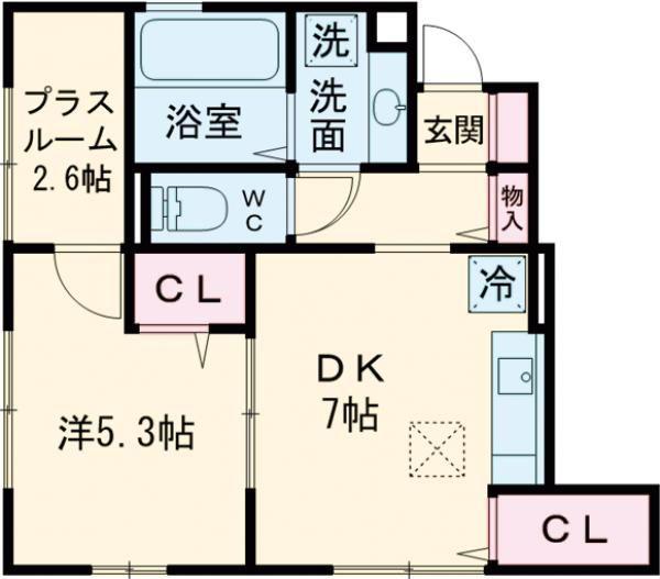 ボヌール・ヌーヴォー(1SLDK/1階)の間取り写真