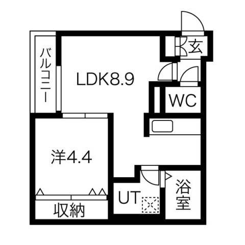 GRAND MAISON 福住(1LDK/4階)の間取り写真