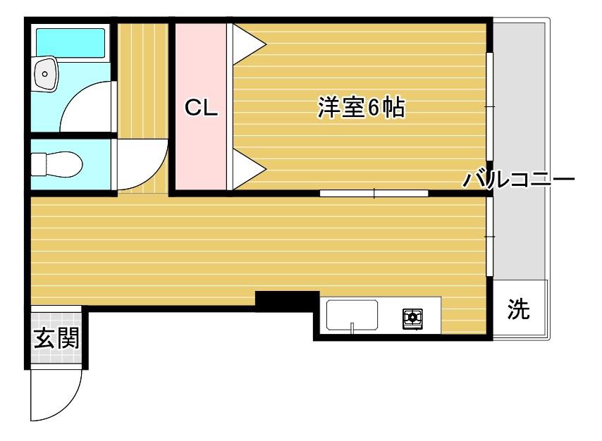 ハイツ恒榮(1DK/5階)の間取り写真