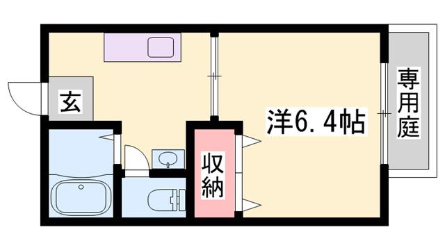 レーベンスガルテン(1K/2階)の間取り写真