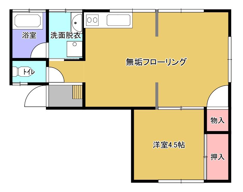 第二コーポ石田(1LDK/2階)の間取り写真