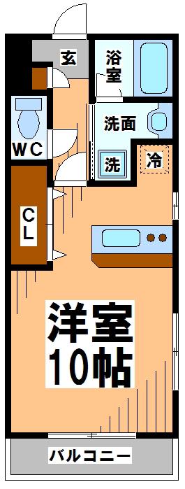 ベージュ南荻窪(ワンルーム/2階)の間取り写真
