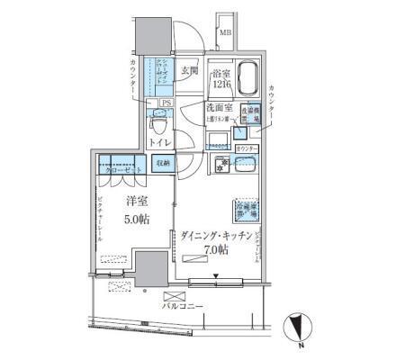 パークアクシス上野松が谷(1DK/9階)の間取り写真