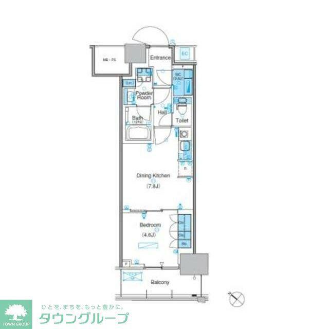 パークアクシス豊洲キャナル(1DK/6階)の間取り写真