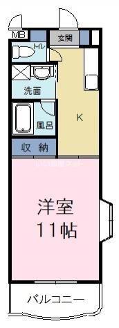 アソシエ(1K/5階)の間取り写真