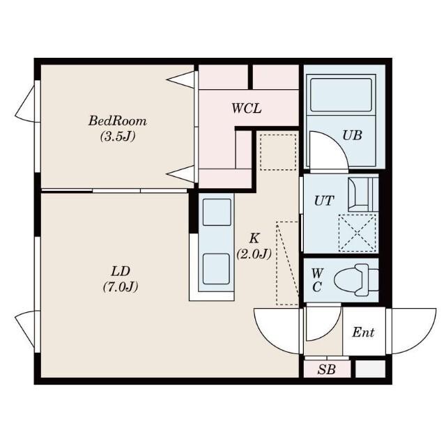 S-RESIDENCE厚別南(1LDK/3階)の間取り写真