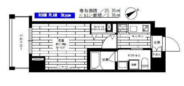 ステージファースト吾妻橋(1K/2階)の間取り写真