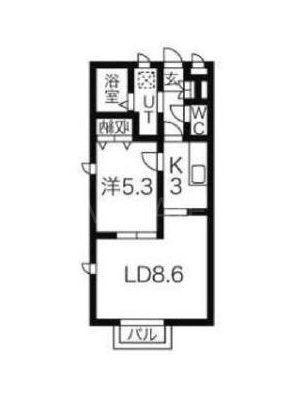 ラヴェールMY(1LDK/2階)の間取り写真