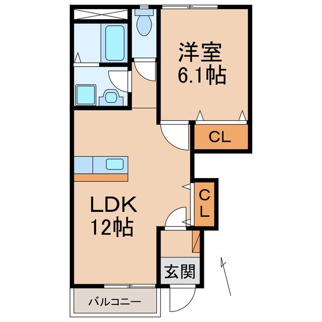 パルジェ(1LDK/1階)の間取り写真