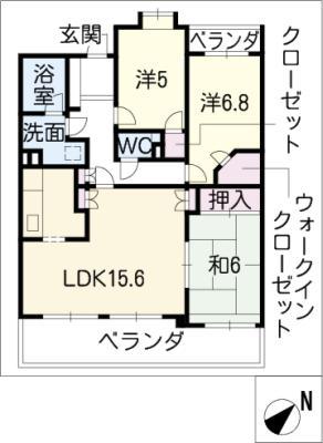 藤和シティホームズ社口1102(3LDK/11階)の間取り写真