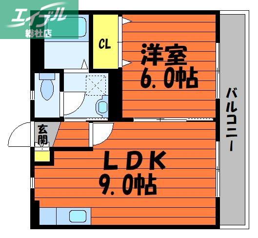 グランティーア(1LDK/2階)の間取り写真