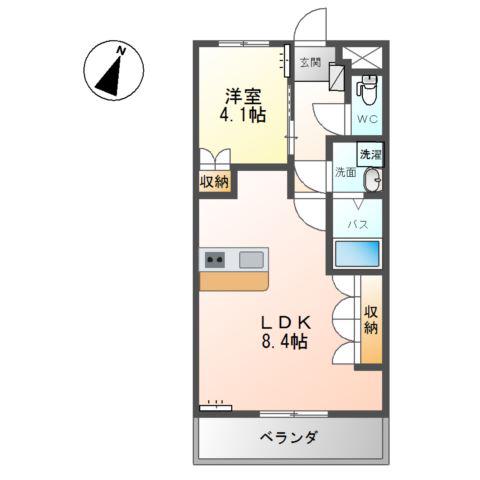クレストール(1LDK/2階)の間取り写真
