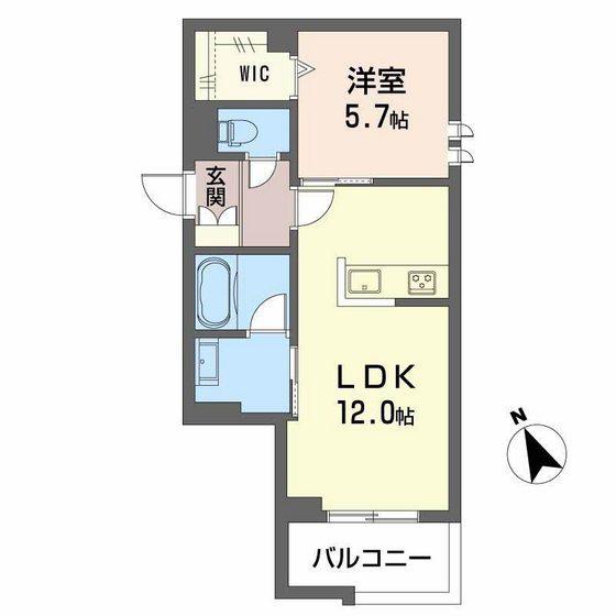 LA MAISON CALME(1LDK/2階)の間取り写真