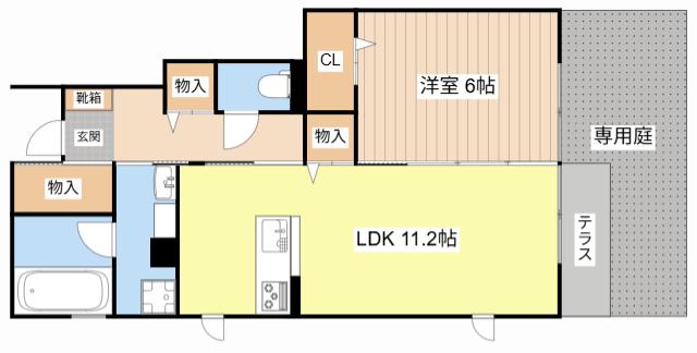 シャルムTAKASAGOII(1LDK/1階)の間取り写真