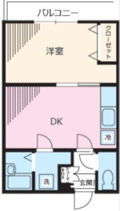 スタジオ北柏 2(1DK/1階)の間取り写真