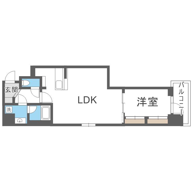 PARK LANE KUJO(1LDK/3階)の間取り写真
