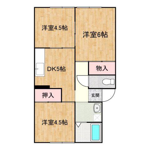 メゾン浦上(3DK/1階)の間取り写真