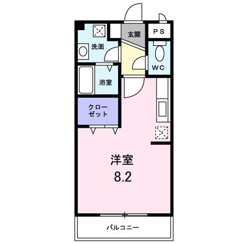 マイネ・S5(ワンルーム/3階)の間取り写真