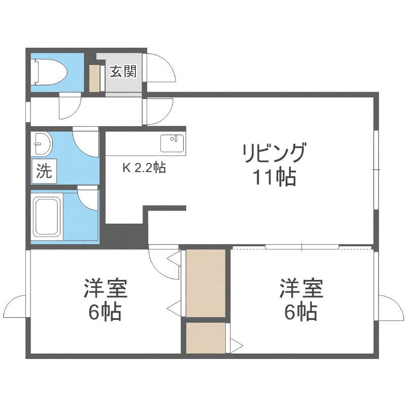 パーセルN14(2LDK/3階)の間取り写真