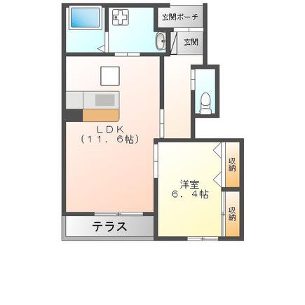 ALEGRIAII(1LDK/1階)の間取り写真