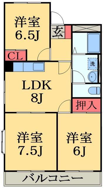 ヴェルドミール(3LDK/4階)の間取り写真