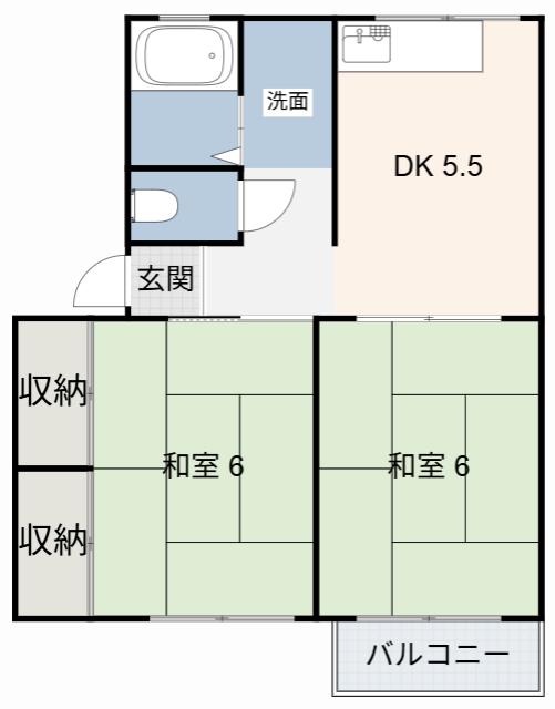 サカイA(2DK/2階)の間取り写真