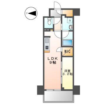 メイクスアート名駅ウエスト(1LDK/8階)の間取り写真