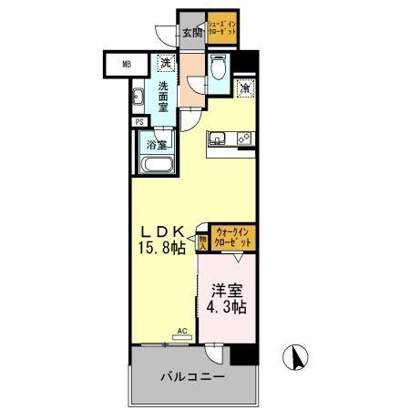 FITS GARDEN(1LDK/2階)の間取り写真