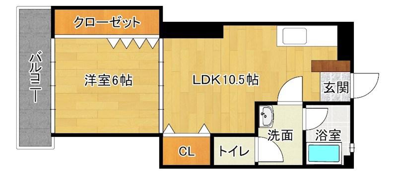 リビオン下富野(1LDK/4階)の間取り写真