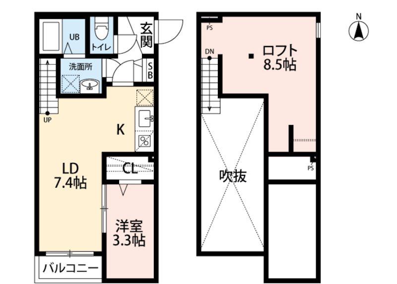 シエル次郎丸(1LDK/2階)の間取り写真