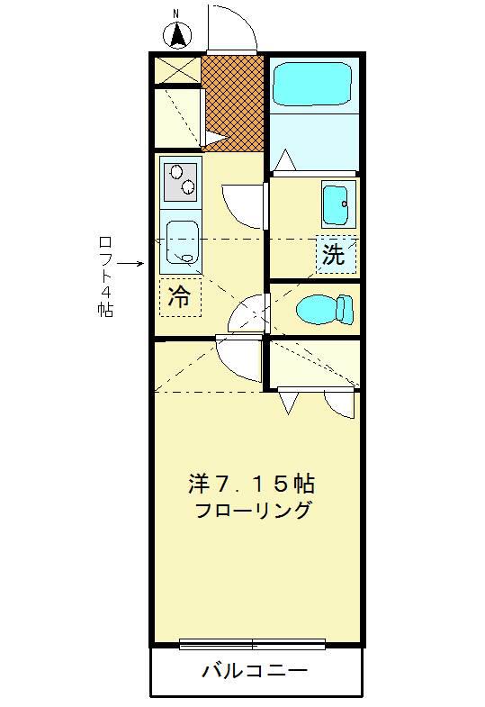 リヴィエール(1K/2階)の間取り写真
