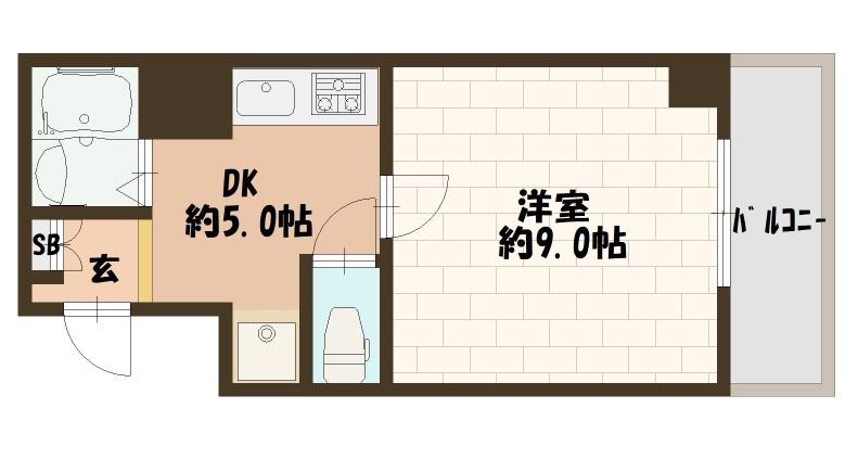 コーリング大阪本町(1DK/8階)の間取り写真