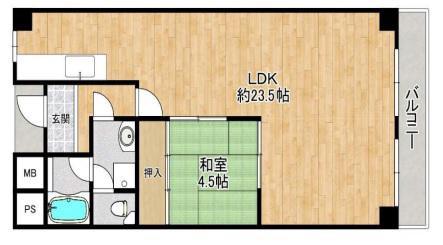 コートSU(1LDK/2階)の間取り写真