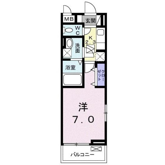 アンバー レジデンス(1K/1階)の間取り写真