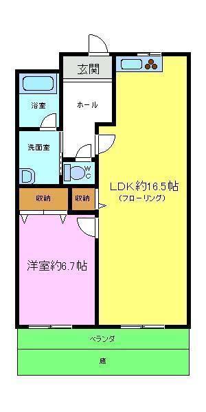 山本レンターマンション(1LDK/1階)の間取り写真