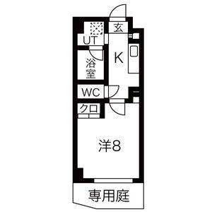 シティライフ覚王山北(1K/1階)の間取り写真