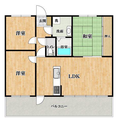 ビーバードルチェ藤井寺(3LDK/6階)の間取り写真