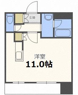 プレジデント豊平(1K/11階)の間取り写真