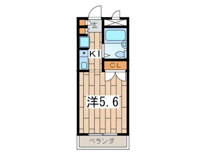 EST PORTE(1K/4階)の間取り写真