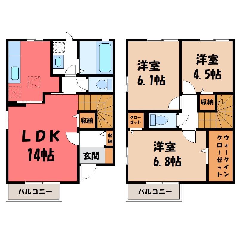 ラシーヌ南町(3LDK/1階)の間取り写真