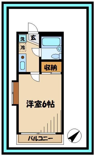 イジェント生田(1K/2階)の間取り写真
