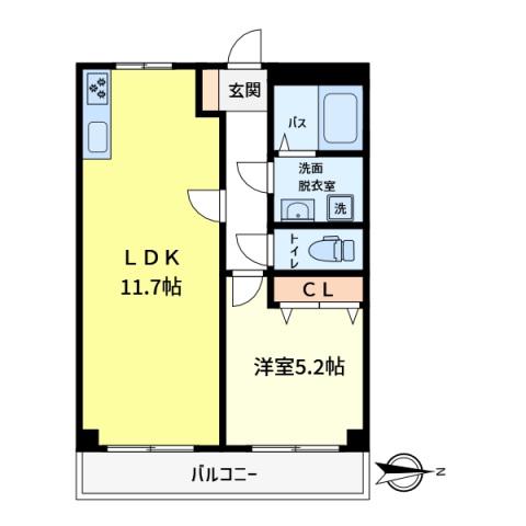 リブレス金町東水元(1LDK/2階)の間取り写真